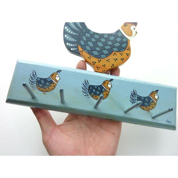 Vintage Quail Key Wall Holder Hand Painted Cute - Picture 7 of 7